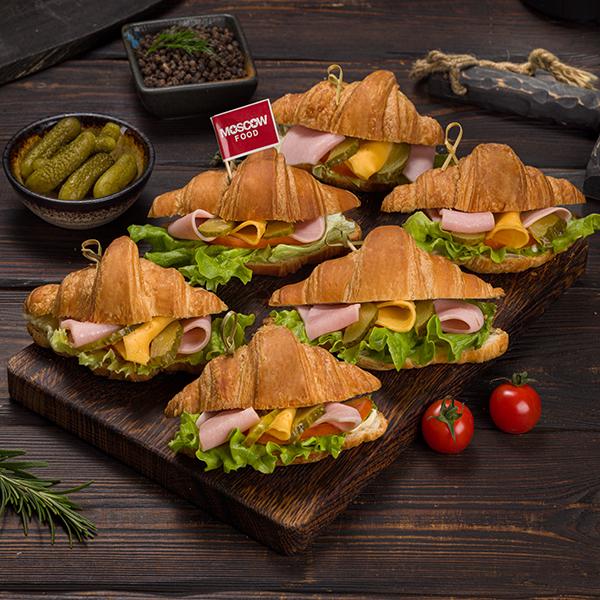 Круассаны с ветчиной и сыром | Сэндвичи и круассаны | MOSCOW FOOD - доставка вкусных блюд
